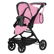 Коляска для куклы Carrello Magia 9636 Pink розовая 3 в 1 с сумочкой